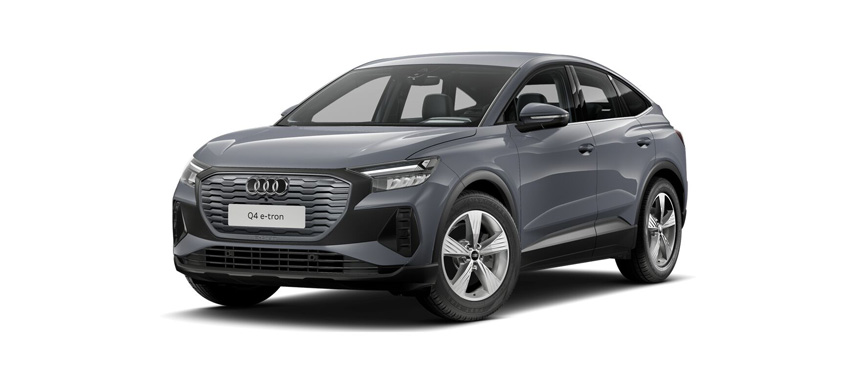 Audi Q4 Sportback E Tron Grijs Blauw Schuinvoor Modelfoto